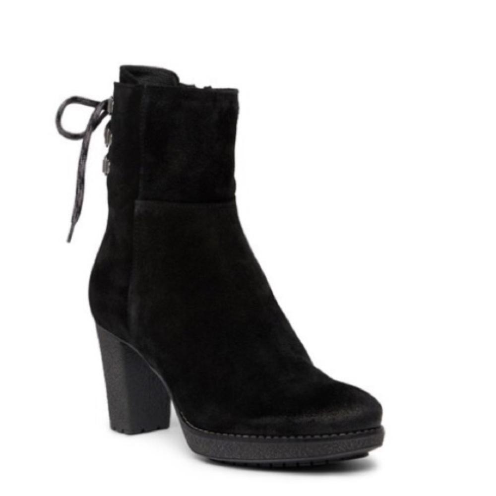MANAS Leather Lace-Up Suede Back Boot